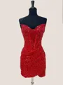 Sheath Delicate Sweetheart Sequin Short/Mini Corset Homecoming Dress