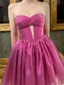 A-line Pleated Sweetheart Extravagant Short/Mini Corset Homecoming Dress