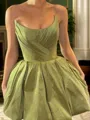 Straight A-line Pleated Fashion-forward Short/Mini Taffeta Homecoming Dress