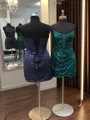Unique Sheath V-Neck Sequin Short/Mini Sequins Corset Homecoming Dress