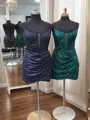 Unique Sheath V-Neck Sequin Short/Mini Sequins Corset Homecoming Dress