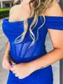 Pretty Off-the-Shoulder Sheath Sequin Short/Mini Corset Homecoming Dress