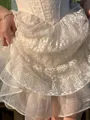 Trendy A-line Spaghetti Straps Ruffles Short/Mini Lace Corset Homecoming Dress