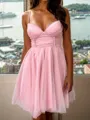 Gorgeous A-line Sweetheart Ruffles Short/Mini Tulle Corset Homecoming Dress