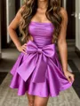Captivating A-line Straight Bow Corset Homecoming Dress