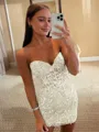 Enchanting Sheath Corset Appliques Lace Short/Mini Homecoming Dress