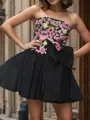 Breathtaking A-line Straight Bow Short/Mini Satin Homecoming Dress