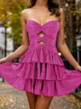 Aristocratic A-line Sweetheart Cascading Ruffles Short/Mini Homecoming Dress
