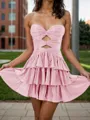 Aristocratic A-line Sweetheart Cascading Ruffles Short/Mini Homecoming Dress