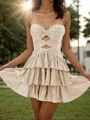 Aristocratic A-line Sweetheart Cascading Ruffles Short/Mini Homecoming Dress