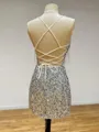 Trendy Sheath Spaghetti Straps Sequin Short/Mini Homecoming Dress
