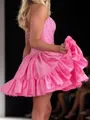 Fashion A-line Straight Beading Short/Mini Taffeta Corset Homecoming Dress