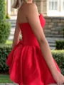 Magnificent A-line Straight Ruffles Short/Mini Satin Corset Homecoming Dress