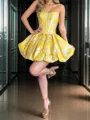 Elegant A-line Straight Ruffles Short/Mini Corset Homecoming Dress