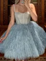 Stunning A-line Sweetheart Sequin Short/Mini Corset Homecoming Dress