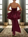 Luxurious A-line Cowl Bow Short/Mini Satin Homecoming Dress