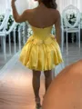 Unforgettable A-line Straight Bow Short/Mini Satin Corset Homecoming Dress