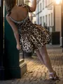 Unique A-line Square Ruffles Short/Mini Corset Homecoming Dress