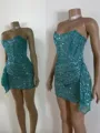 Mesmerizing Sheath Straight Sequin Short/Mini Corset Homecoming Dress