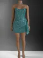 Mesmerizing Sheath Straight Sequin Short/Mini Corset Homecoming Dress