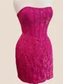 Luxurious Sheath Straight Short/Mini Lace Corset Homecoming Dress