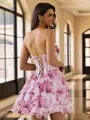 Mesmerizing A-Line Sweetheart Cascading Ruffles Short/Mini Corset Homecoming Dress