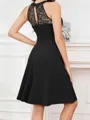 Delicate A-line Halter Lace Knee-Length Stretch Crepe Homecoming Dress