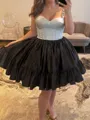 Striking A-line Sweetheart Ruffles Short/Mini Taffeta Corset Homecoming Dress