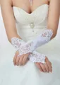 Stunning Beading Lace Satin Wedding Gloves