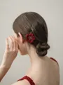 Beautiful Tulle With Flower Hairpins