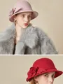 Ladies' Elegant Wool Silk Flower Floppy Hats
