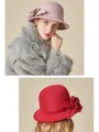 Ladies' Elegant Wool Silk Flower Floppy Hats