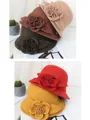 Ladies' Elegant Wool Silk Flower Floppy Hats