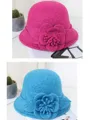 Ladies' Elegant Wool Silk Flower Floppy Hats