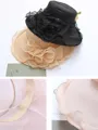 Ladies' Eye-catching Net Silk Flower Adjustable Kentucky Derby Hats/Tea Party Hats