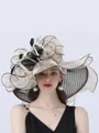 Ladies' Glamorous Organza With Silk Flower Beach/Sun Hats/Tea Party Hats
