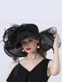 Ladies' Glamorous Organza With Silk Flower Beach/Sun Hats/Tea Party Hats