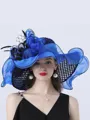 Ladies' Glamorous Organza With Silk Flower Beach/Sun Hats/Tea Party Hats