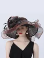 Ladies' Glamorous Organza With Silk Flower Beach/Sun Hats/Tea Party Hats