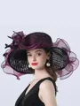 Ladies' Glamorous Organza With Silk Flower Beach/Sun Hats/Tea Party Hats