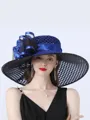 Ladies' Romantic Organza With Silk Flower Beach/Sun Hats/Kentucky Derby Hats/Tea Party Hats