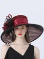Ladies' Romantic Organza With Silk Flower Beach/Sun Hats/Kentucky Derby Hats/Tea Party Hats