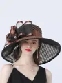 Ladies' Romantic Organza With Silk Flower Beach/Sun Hats/Kentucky Derby Hats/Tea Party Hats