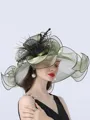 Ladies' Eye-catching Organza With Silk Flower Beach/Sun Hats/Kentucky Derby Hats/Tea Party Hats