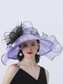 Ladies' Eye-catching Organza With Silk Flower Beach/Sun Hats/Kentucky Derby Hats/Tea Party Hats