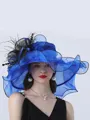 Ladies' Eye-catching Organza With Silk Flower Beach/Sun Hats/Kentucky Derby Hats/Tea Party Hats