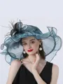 Ladies' Eye-catching Organza With Silk Flower Beach/Sun Hats/Kentucky Derby Hats/Tea Party Hats
