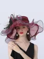 Ladies' Eye-catching Organza With Silk Flower Beach/Sun Hats/Kentucky Derby Hats/Tea Party Hats