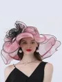Ladies' Eye-catching Organza With Silk Flower Beach/Sun Hats/Kentucky Derby Hats/Tea Party Hats