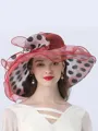 Ladies' Beautiful Organza With Silk Flower Beach/Sun Hats/Kentucky Derby Hats/Tea Party Hats